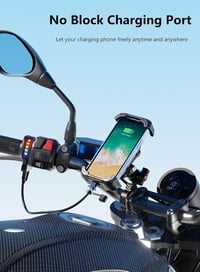Kewig Motoros Telefontartó Rezgéscsillapítóval - Robogó Kormányra Szerelhető, Gyorsrögzítéses Biztonságos Tartó 5,4-7,2 Colos Mobilokhoz 7