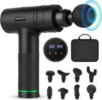 Uplayteck Masszázspisztoly 30 Sebességgel - Izommasszírozó 8 Fejjel, Szuper Csendes 40dB, LED Kijelző, Érintőképernyő - Hát, Nyak, Váll Fájd 1