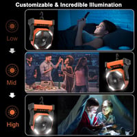 KITWLEMEN LED-es Kemping Ventilátor 20000mAh, 270° Forgatható, 4 Sebességes, USB 4