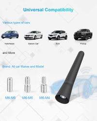 YIEHO Univerzális Rövid Autóantenna - 6,5 cm Mini Tetőantenna Kiváló FM/DAB Vétel, 3 Adapterrel, Minden Autótípushoz Kompatibilis 3