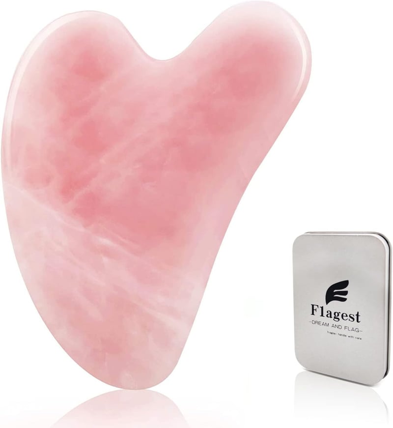 Rosenquarz Gua Sha szív alakú arcmasszírozó, ránctalanító eszköz - Flagest
