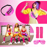 Retro 80-as évek női jelmez szett - Neon rózsaszín kiegészítőkkel, karneválra 4