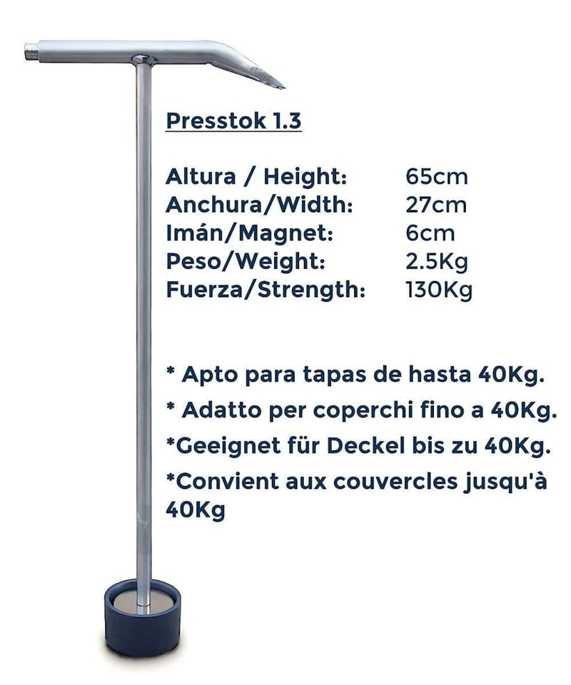 Erős mágneses aknafedél emelő, 40kg-os teherbírás, rozsdamentes acél