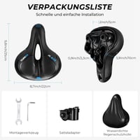 YOUNGDO Kerékpár Nyereg - Gél Üléspárna, Ergonomikus, Légáteresztő, Ütéselnyelő, Vízálló Borítással - Országúti, MTB és Városi Biciklikhez,  6