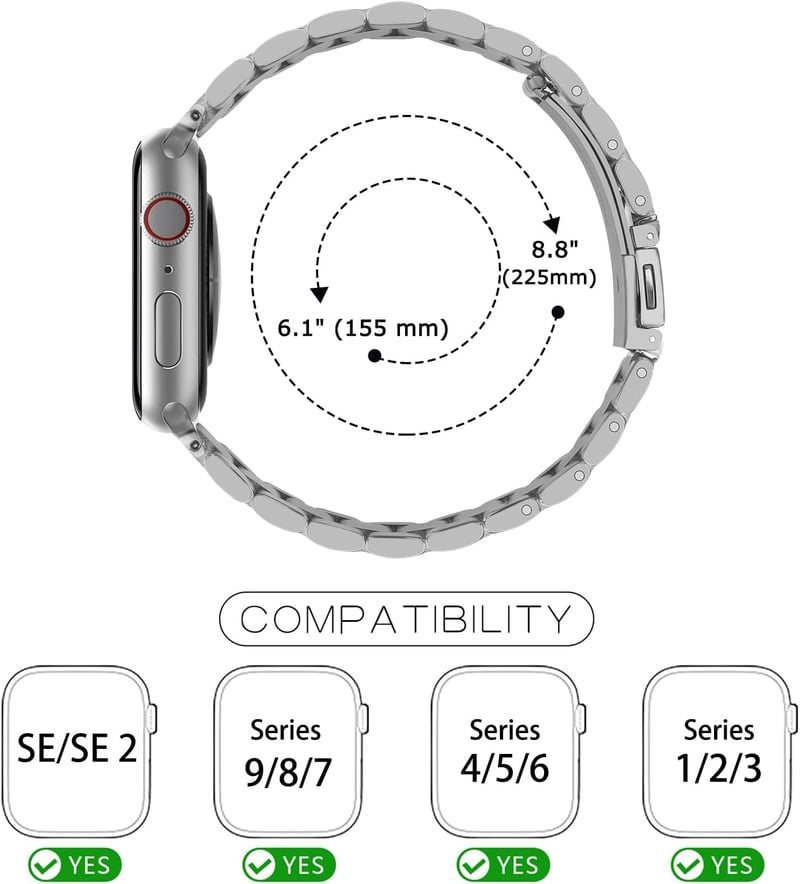 Apple Watch Rozsdamentes Acél Cserepánt - Minden Sorozathoz Kompatibilis