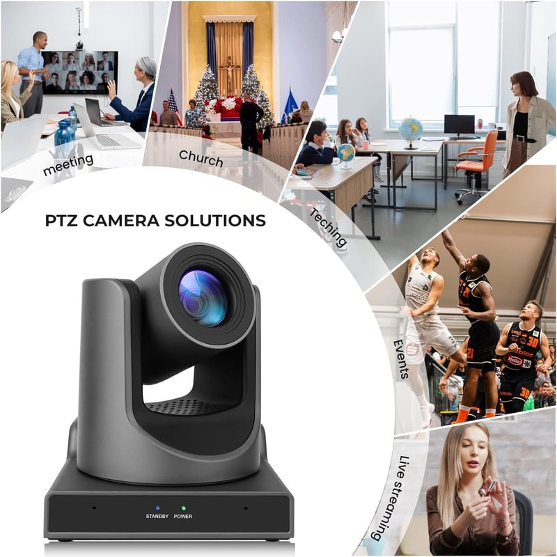 SMTAV PTZ Videokonferencia Kamera 20X Optikai + 16X Digitális Zoom, 3G-SDI + HDMI Kimenet, H.265 Támogatás, Full HD 1080p Felbontás