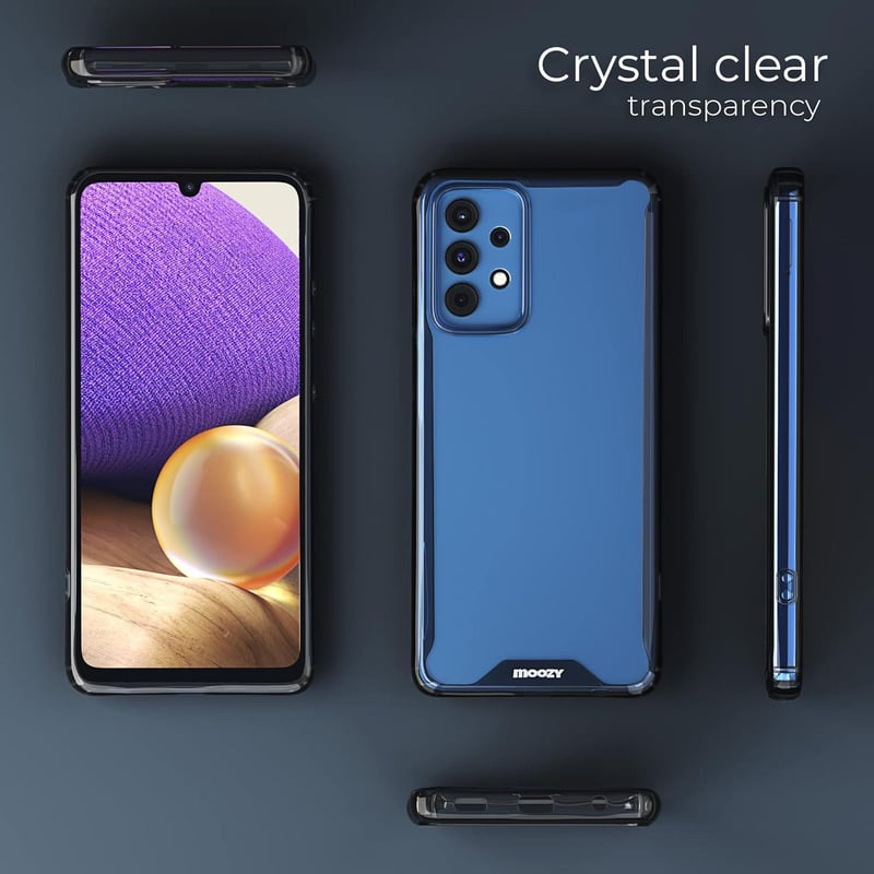 Samsung A32 5G Átlátszó Védőtok Fekete Szegéllyel