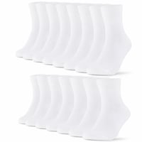 Șosete sport FALARY din bumbac alb, pentru bărbați și femei, pachet de 10 perechi, material respirabil, șosete scurte — set de 10 bucăți 2