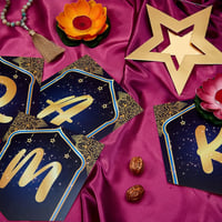 Ramadani dekoráció szett - 10 részes holografikus hold-csillag füzér és banner 3