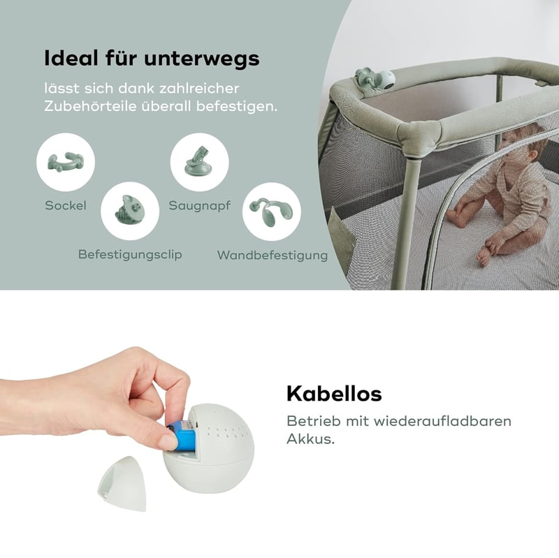 Babymoov YOO GO PLUS Bébiőr Kamerával - 5 Colos Képernyő, 10 Órás Akkumulátor, Éjjellátó Funkció, Alvástechnológia, Zöld