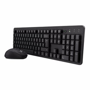 Set tastatură și mouse wireless Trust Ymo II, AZERTY — pentru piese / dezmembrare: receptorul USB lipsește (stare: vezi a doua imagine)
