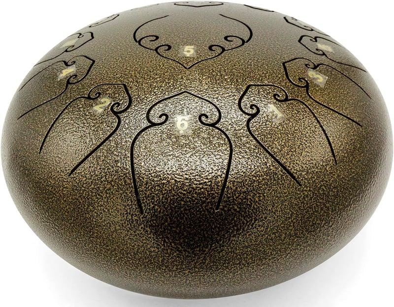 Amkoskr 30 cm-es C-dúr Acélnyelv Dob 13 Hangú Kávébarna HandPan Ütőkkel és Táskával