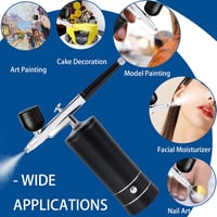 Awsuc Vezeték Nélküli Airbrush Készlet Kompresszorral - Hordozható, Újratölthető Festékszóró Körömdíszítéshez és Modellezéshez, USB Töltés,  5