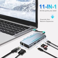 11 az 1-ben USB-C Hub MacBookhoz: 4K HDMI, VGA, Ethernet, Kártyaolvasó 2