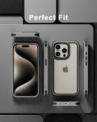 MobNano Ultra Hybrid átlátszó, ütésálló iPhone 15 Pro tok - Titán 5