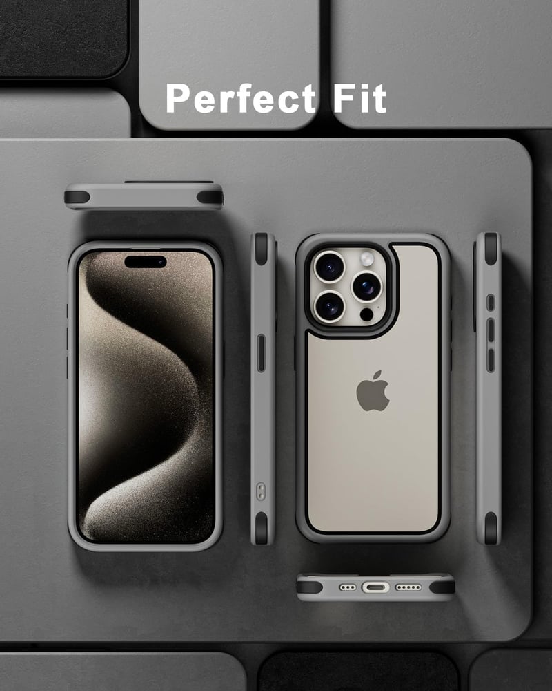 MobNano Ultra Hybrid átlátszó, ütésálló iPhone 15 Pro tok - Titán