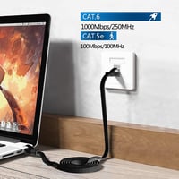 Cat 6 Lapos LAN Kábel 30m - Fekete Gigabit Ethernet Hálózati Kábel Kültéri/Beltéri Használatra 3