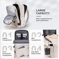 HOMIEE Női Utazó Hátizsák, 15,6" Laptoptartós Kézipoggyász Lufthansa Repülőre 4