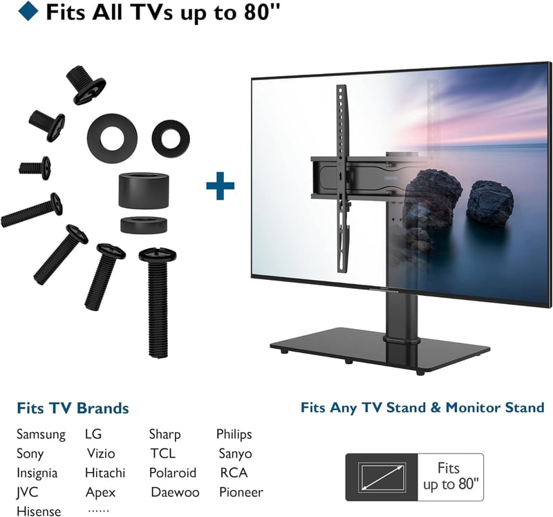 BONTEC Univerzális VESA Csavar Készlet 80 Colos TV-khez - M4 M5 M6 M8 Csavarok és Távtartók TV Fali Konzolokhoz és Monitorállványokhoz