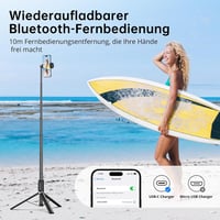 SYNCWIRE 140 cm Alumínium Szelfibot és Állvány Távirányítóval - 360° Forgatható Tripod iPhone 16/15/14/13 és Más Okostelefonokhoz - Fekete 8