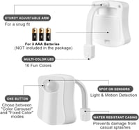 HOTUT WC Fény 16 Színű Mozgásérzékelős Toalett Világítás - Elemes LED Fürdőszobai Kiegészítő, Vicces Ajándék, Energiatakarékos Éjszakai Fény 4
