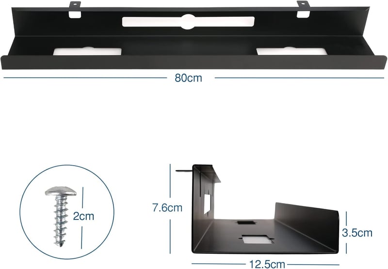 AIMEZO 80cm-es Fekete Kábelrendező Kosár Íróasztal Alá