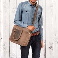 LEABAGS Istanbul Vintage Bőr Válltáska 16" Laptophoz, Unisex 7