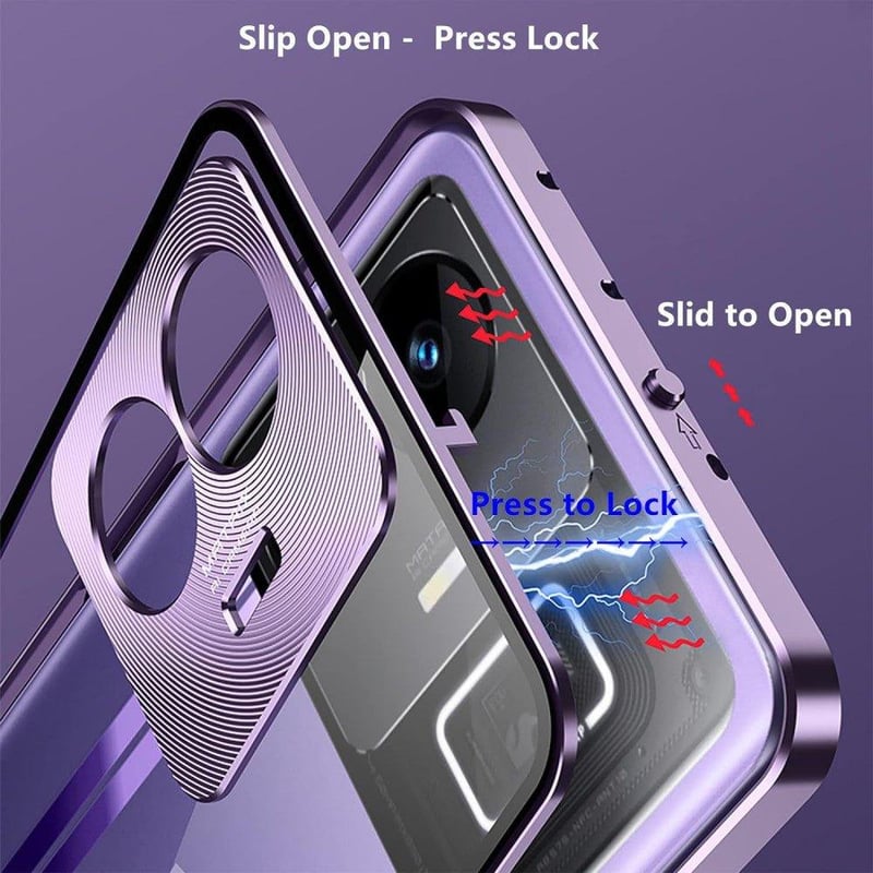 Realme GT 3 Mágneses Tok Kameravédelemmel - Lila