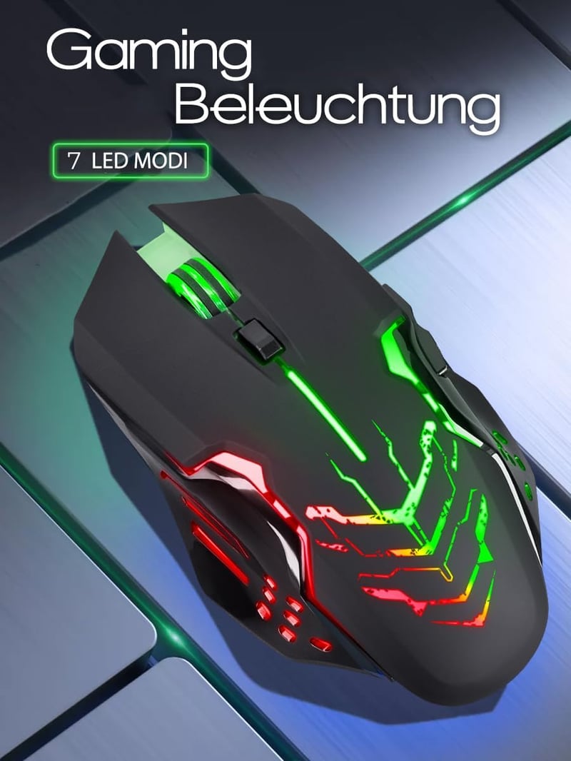 Defender Katana vezeték nélküli RGB gamer egér, csendes kattintás, 240 órás akkumulátor