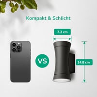 EDISHINE Kétirányú LED Kültéri-Beltéri Fali Lámpa, Sötétszürke Fém, IP44 Vízálló, GU10 Foglalat, Modern Terasz Erkély Világítás 6