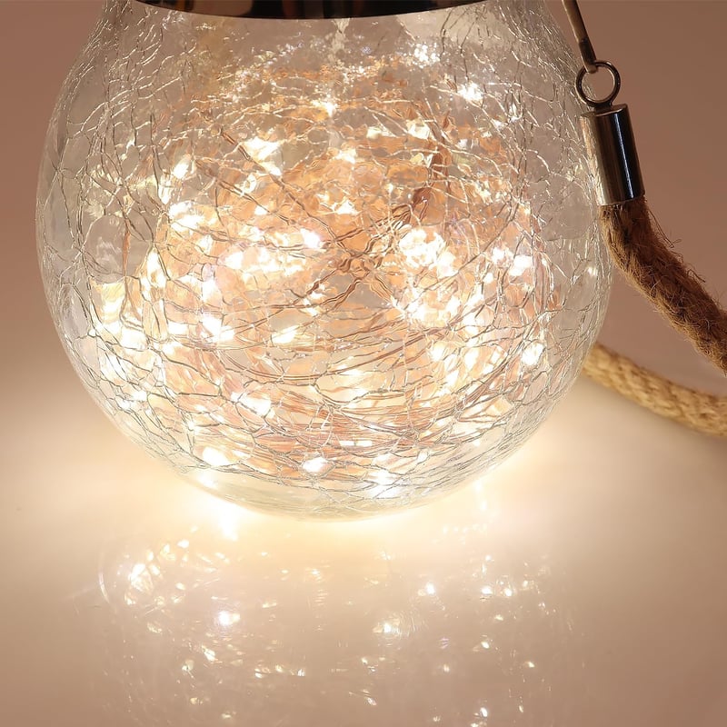 Napelemes kültéri fényfüzér, 2x17m, 150 LED, meleg fehér, vízálló, 8 üzemmód