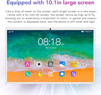 Tonysa 10,1" Android 12 Tablet - 5G WiFi, 10 magos, 6GB/128GB, Ezüst 9