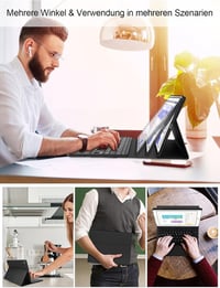 JADEMALL Bluetooth Billentyűzet Samsung Galaxy Tab A9 Plus Tablethez - Levehető Mágneses Tok 11" Készülékhez, QWERTZ Kiosztás, Ceruzatartóva 3