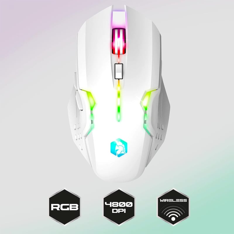 EMPIRE GAMING RF903 Vezeték Nélküli Gamer Egér - RGB LED Háttérvilágítás, 4800 DPI, Ergonomikus, Újratölthető, PS4/PS5/Xbox/PC/Mac Kompatibi