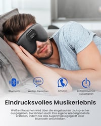 RENPHO Bluetooth 5.2 3D alvómaszk beépített fejhallgatóval, fehér zajjal 5