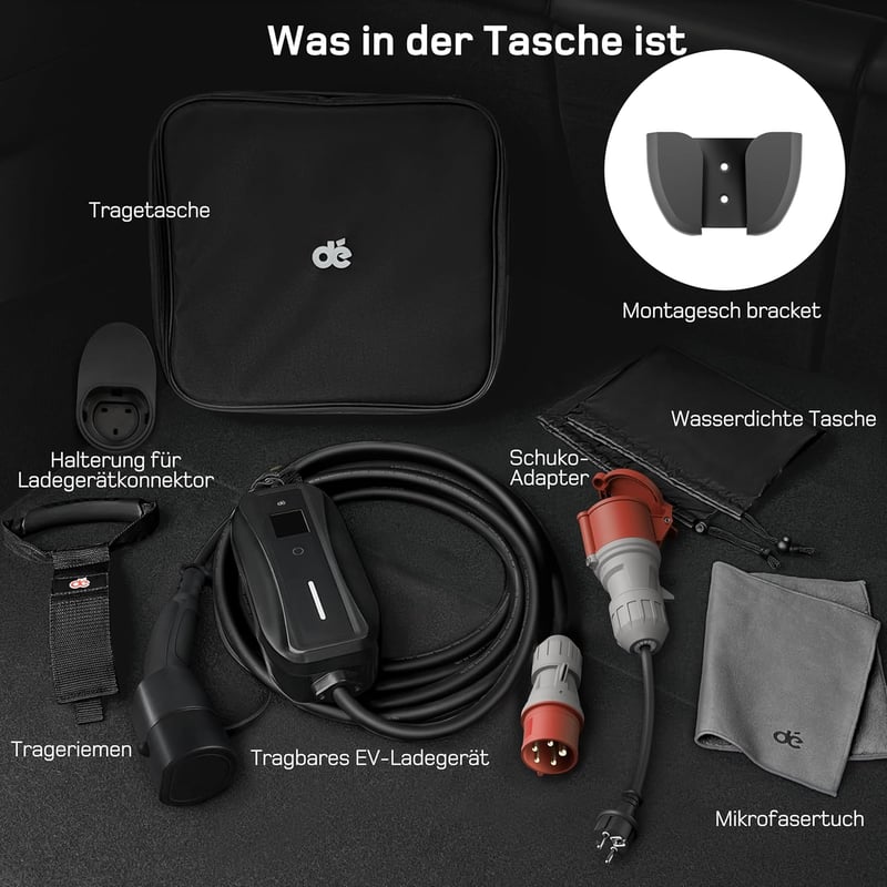 dé 11 kW Wallbox Töltőállomás 3-Fázis 16A CEE Type 2 Kábellel Elektromos Autóhoz - 5.5m Standard, CEE 11kW