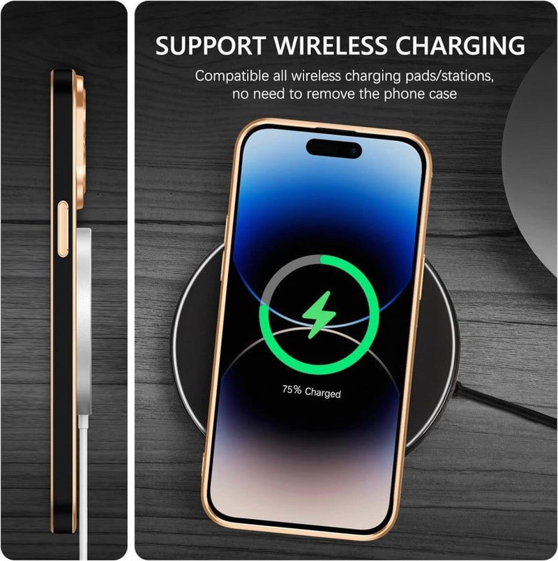 Apple iPhone 14 Pro Max MagSafe Mágneses Tok Fekete-Rosegold