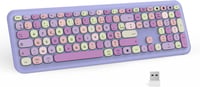 Seenda lila AZERTY Bluetooth billentyűzet - többeszközös, újratölthető, Windows/Mac/Android kompatibilis 1