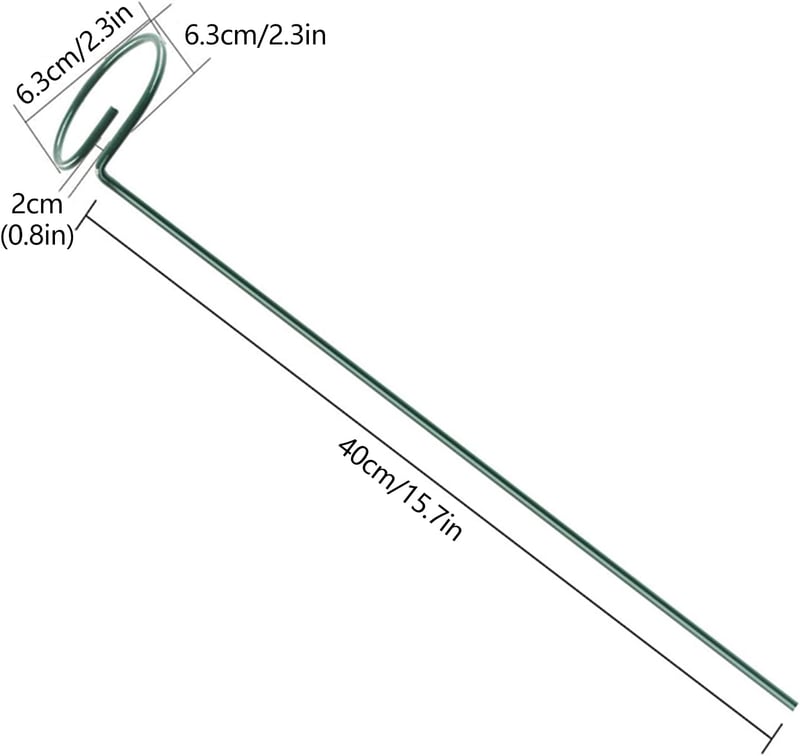 Reagia 40 cm-es acél növénytámasz, 10 db - virágokhoz, zöldségekhez
