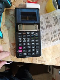 Calculator cu imprimantă Casio HR-8RCE-BK cu afișaj LCD cu 12 cifre, negru — defect, funcționează parțial: butonul AC blocat (stare: vezi a 2-a imagine) 2