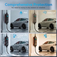 Youwoauto 11KW 3-fázisú Hordozható Wallbox Töltőállomás - Type 2 Töltőkábel CEE Csatlakozóval, Állítható Töltőteljesítmény, Applikációs Vezé 4