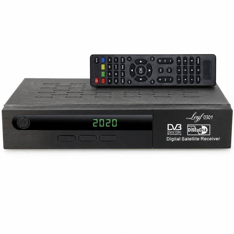hd-line Leyf Digitális Műholdvevő DVB-S/S2 Full HD 1080p PVR HDMI SCART — karcos, foltos tető; HDMI-kábel nélkül (állapot: lásd a 2. képet)