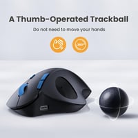 ProtoArc EM04 ergonomikus, újratölthető Bluetooth trackball egér - szürke golyó, kék gomb 5