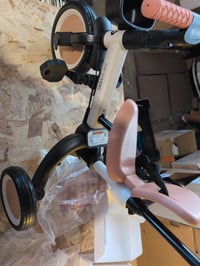 Detská trojkolka newyoo TR007 5 v 1 s vodiacou tyčou, balančný bicykel pre deti od 1-3 rokov, khaki — poškodená (stav: pozri 2. obrázok) 2