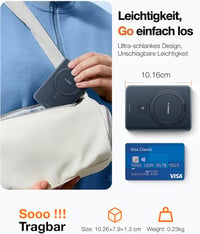 TORRAS 10000 mAh Mágneses Powerbank MagSafe Gyorstöltéssel és O Állvánnyal - 22.5W PD Vezeték Nélküli Hordozható Akkumulátor iPhone 16/15/14 4