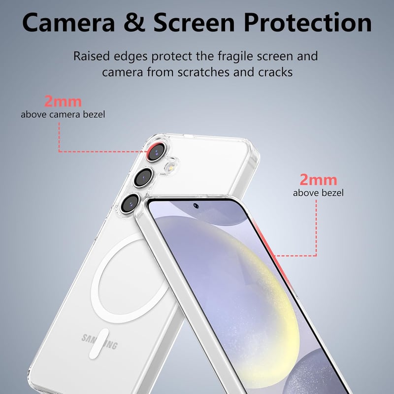 Samsung Galaxy S24 Plus mágneses átlátszó tok, MagSafe kompatibilis, ütésálló védelem
