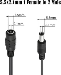 GINTOOYUN 2 db 5.5 x 2.1 mm DC Tápkábel Elosztóval - Biztonsági Kamerákhoz, Megfigyelő Rendszerekhez, DVR-hez és Egyéb Eszközökhöz 2