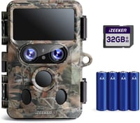 iZEEKER 4K 48MP WiFi vadkamera, dupla lencsével és éjjellátóval, 32GB SD-kártyával 1