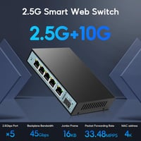 SODOLA 6 Portos 2.5G Smart Ethernet Switch - 5x 2.5G RJ45 + 1x 10G SFP Port, Menedzselhető, VLAN/QoS/IGMP Támogatás, Ventilátormentes Fém Há 11