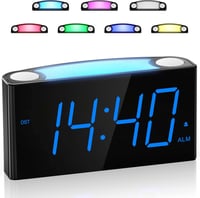 Mesqool Hangos Rezgő Ébresztőóra Ágyrázóval - Nagy Digitális Kijelző, Éjszakai Fény, 2 USB Töltő, Állítható Hangerő, Nagyothalló Felhasználó 1